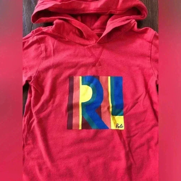 Polo Ralph Lauren Boys 3/3T Red Hooded Long-Sleeve Tee w/Multi-Color Graphic - Picture 3 of 7